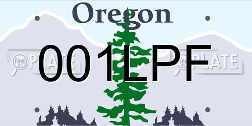 001LPF Oregon License Plate