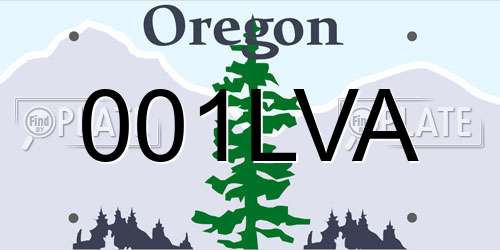 001LVA Oregon License Plate