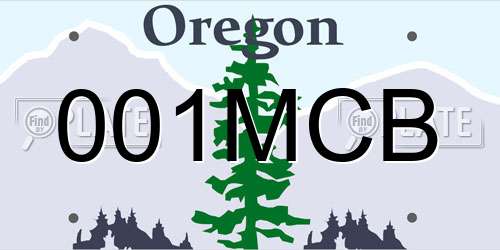 001MCB Oregon License Plate