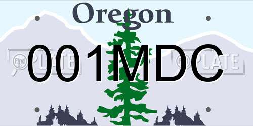 001MDC Oregon License Plate