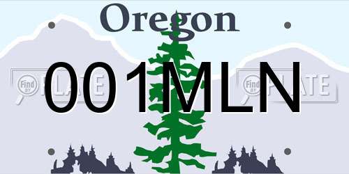 001MLN Oregon License Plate