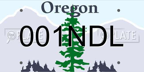 001NDL Oregon License Plate