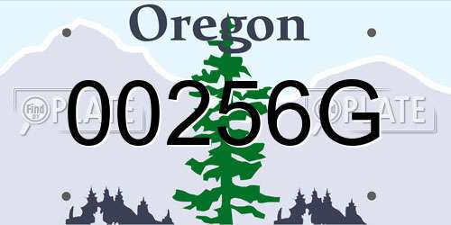 00256G Oregon License Plate