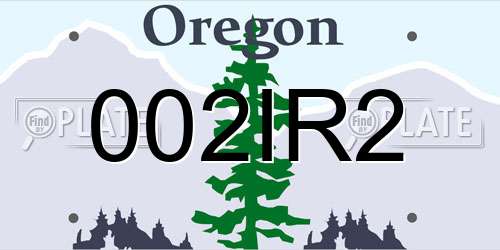 002IR2 Oregon License Plate