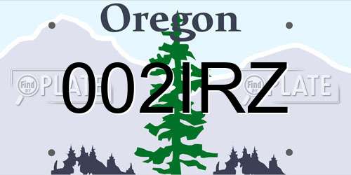 002IRZ Oregon License Plate