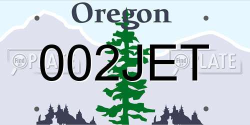 002JET Oregon License Plate