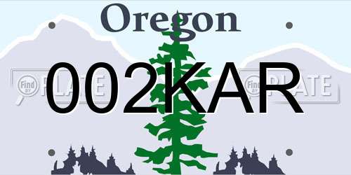 002KAR Oregon License Plate
