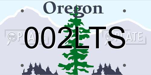 002LTS Oregon License Plate