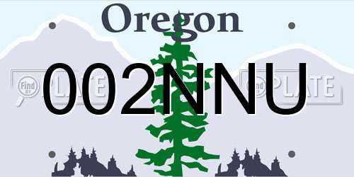002NNU Oregon License Plate