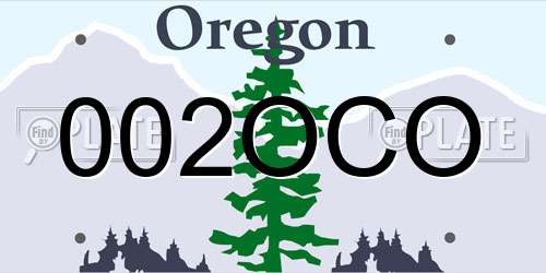 002OCO Oregon License Plate