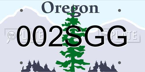 002SGG Oregon License Plate