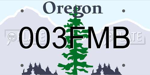 003FMB Oregon License Plate