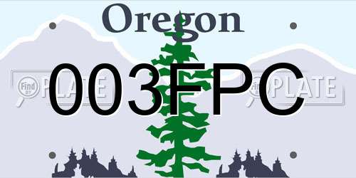 003FPC Oregon License Plate