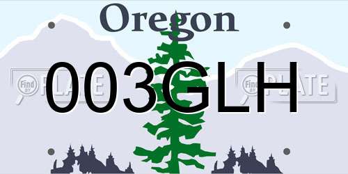 003GLH Oregon License Plate