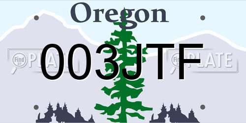 003JTF Oregon License Plate