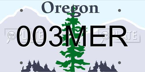 003MER Oregon License Plate