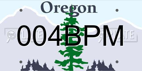 004BPM Oregon License Plate