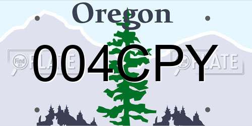 004CPY Oregon License Plate