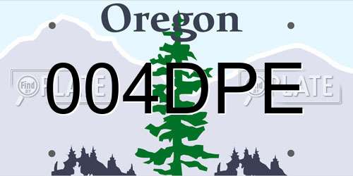 004DPE Oregon License Plate