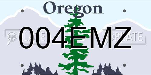004EMZ Oregon License Plate