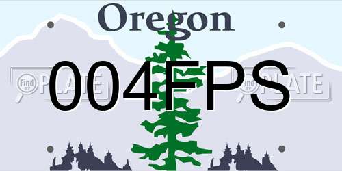 004FPS Oregon License Plate