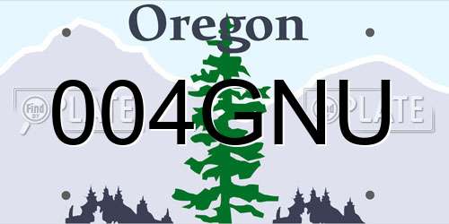 004GNU Oregon License Plate