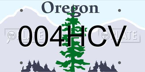 004HCV Oregon License Plate