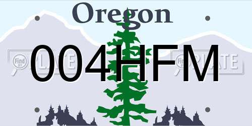 004HFM Oregon License Plate