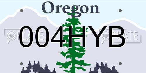004HYB Oregon License Plate
