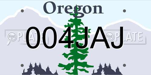 004JAJ Oregon License Plate