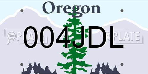 004JDL Oregon License Plate