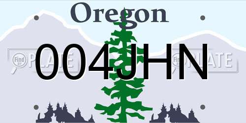 004JHN Oregon License Plate