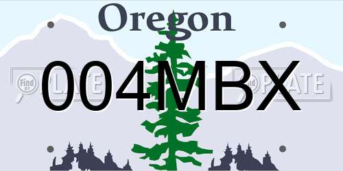 004MBX Oregon License Plate