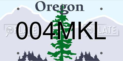 004MKL Oregon License Plate