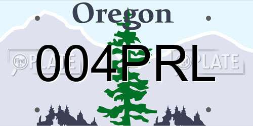 004PRL Oregon License Plate