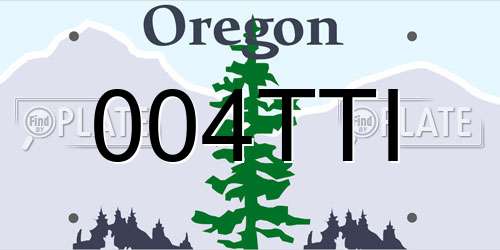 004TTI Oregon License Plate