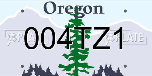 004TZ1 Oregon License Plate