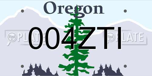 004ZTI Oregon License Plate