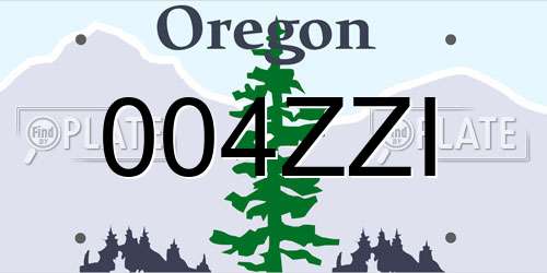 004ZZI Oregon License Plate