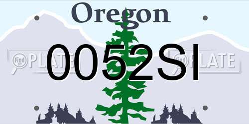 0052SI Oregon License Plate