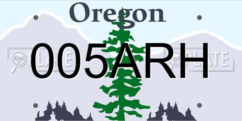 005ARH Oregon License Plate