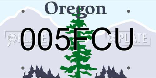 005FCU Oregon License Plate