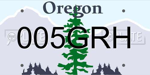 005GRH Oregon License Plate