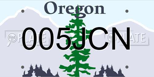 005JCN Oregon License Plate