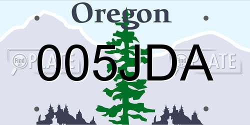 005JDA Oregon License Plate