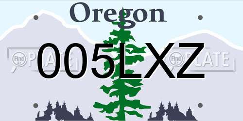 005LXZ Oregon License Plate