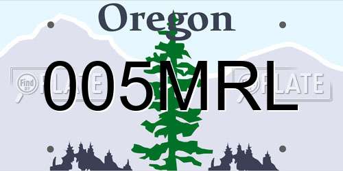 005MRL Oregon License Plate