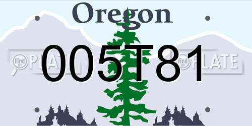 005T81 Oregon License Plate