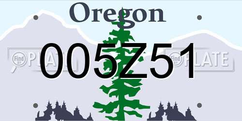 005Z51 Oregon License Plate