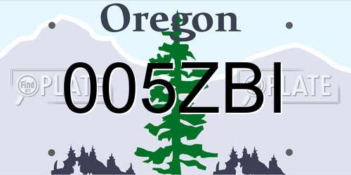 005ZBI Oregon License Plate